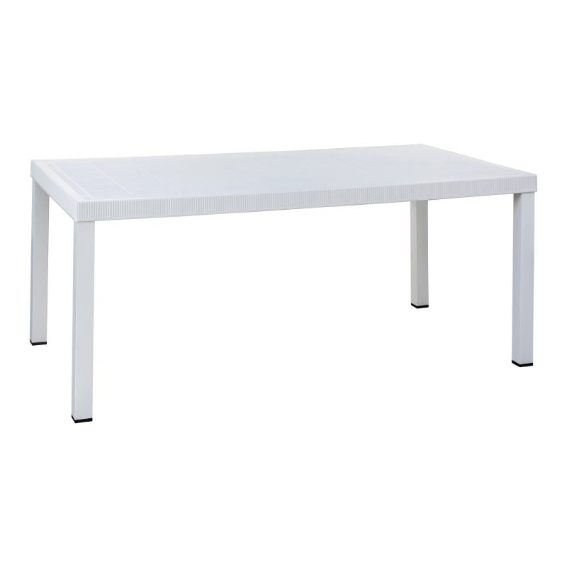 Tavolo Multibrio bianco in resina e alluminio 180x95 cm