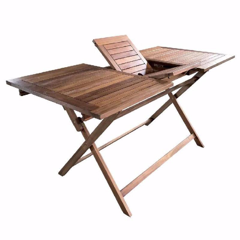 Tavolo in legno d'Acacia FSC Amalfi pieghevole ed estensibile 115/150x75x H.0.75cm