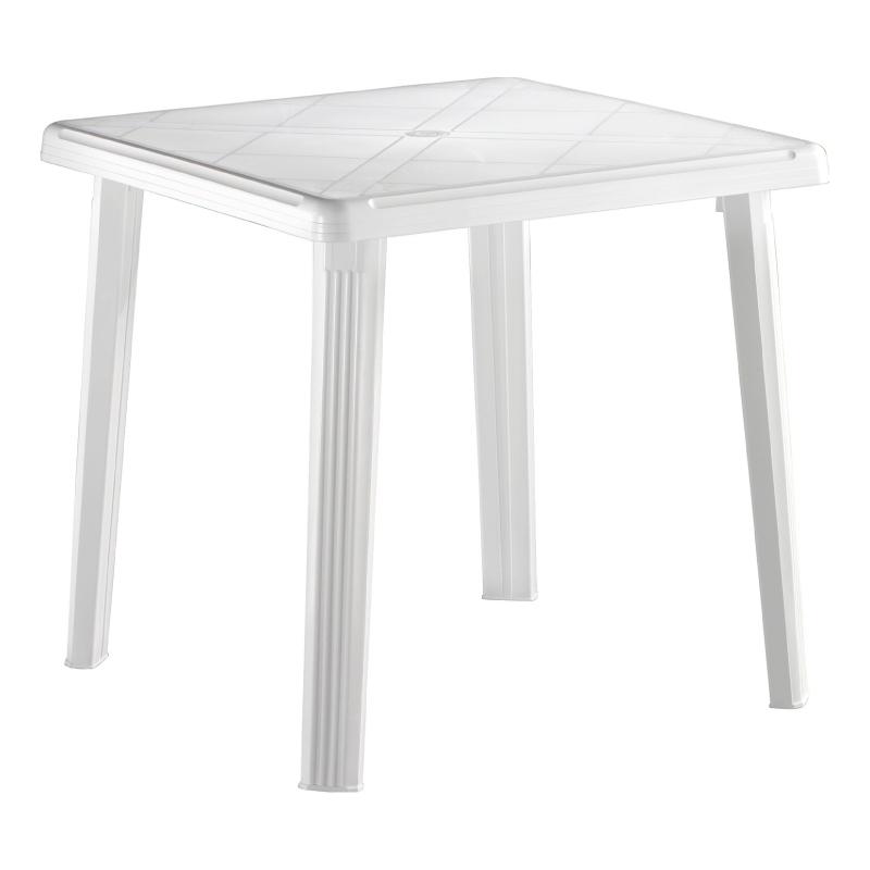 Tavolo quadrato in resina Rodi 73x73x73cm bianco