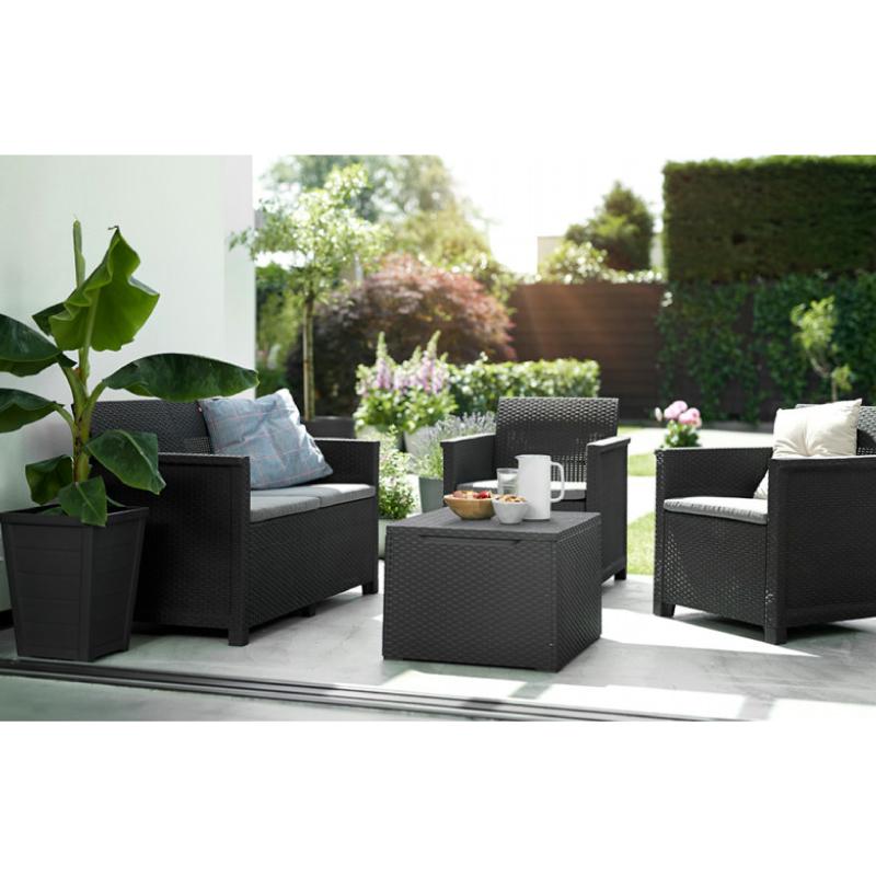 Keter Emma Lounge Set da giardino con cuscini color Antracite K246149